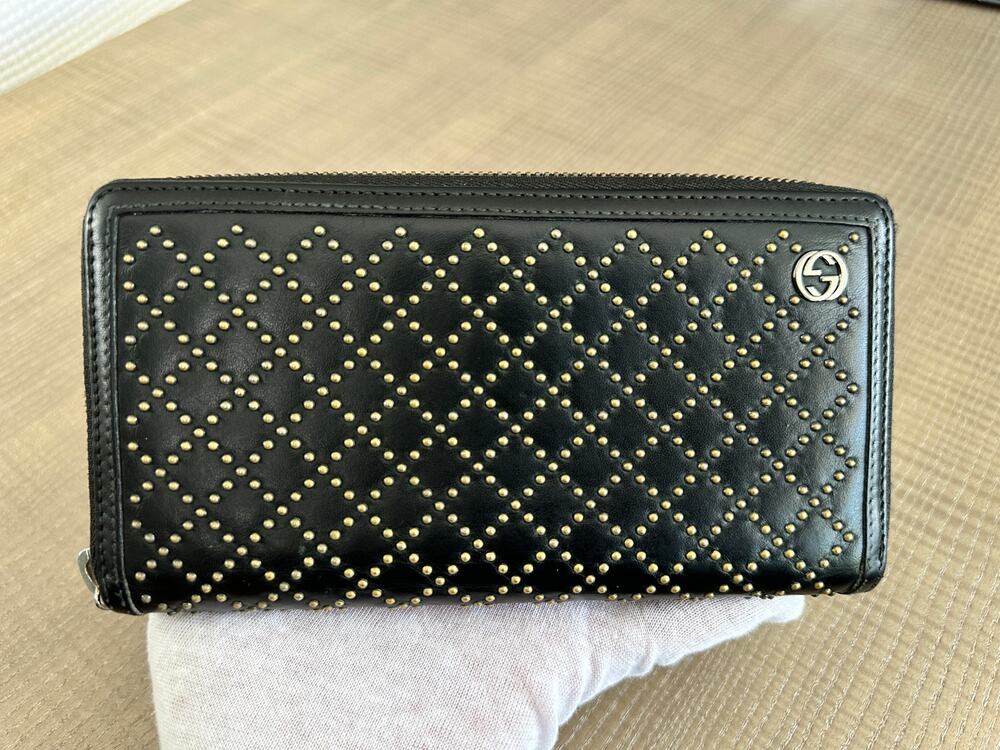 Authentic Gucci Diamante Studded Zippy Long Wallet